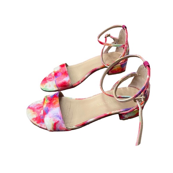Stuart Weitzman Multicolor Block Heel Sandals - Size 8 - Picture 3 of 5